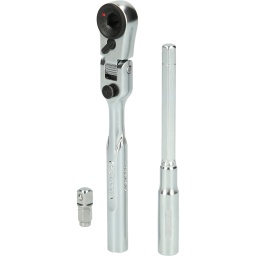 Pour embouts avec entra&icirc;nement ext&eacute;rieur 6 pans selon DIN 3126 / ISO 1173 - C 6,3
Avec entra&icirc;nement &agrave; quatre pans selon DIN 3120 / ISO 1174 avec blocage &agrave; bille
R&eacute;versible
T&ecirc;te inclinable &agrave; 180&deg;
Cliquet pr&eacute;cis 72 dents
R&eacute;glage continu
Avec rallonge et adaptateur de fiche 1/4"
Forme extra-plate
Chrom&eacute; satin&eacute; mat
Chrome Vanadium
