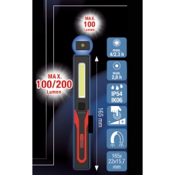 Id&eacute;ale pour les travaux sans prise de courant
Recharge sans fil gr&acirc;ce &agrave; la technologie eQi
Construction compacte
2&nbsp;niveaux d&rsquo;&eacute;clairage.
LED COB extr&ecirc;mement puissante
LED spot haute puissance
2&nbsp;modes d&rsquo;&eacute;clairage&nbsp;: Lampe LED frontale COB et spot LED SMD
3&nbsp;intensit&eacute;s d&rsquo;&eacute;clairage&nbsp;: LED COB frontale 3&nbsp;W &agrave; deux niveaux de r&eacute;glage de 100/200 lumens et spot SMD LED de 100&nbsp;lumens
Lumi&egrave;re de 6000&nbsp;Kelvin pour un &eacute;clairage optimal de la zone de travail
Aimant int&eacute;gr&eacute; pour la recharge et la fixation
avec clip ceinture
Autonomie de 4&nbsp;heures pour la LED frontale &agrave; 100&nbsp;lumens
Autonomie de 2,3&nbsp;heures pour la LED frontale &agrave; 200&nbsp;lumens
Autonomie de 2,8&nbsp;heures pour le spot LED
Indicateur de l&rsquo;&eacute;tat de charge
Port de charge optionnel de type USB-C
2 batteries Lithium-Ion de haute capacit&eacute;
Bo&icirc;tier en plastique de qualit&eacute; sup&eacute;rieure
Norme IP54 - protection contre les projections de liquides
Tr&egrave;s r&eacute;sistant - Indice de r&eacute;sistance aux chocs IK06
