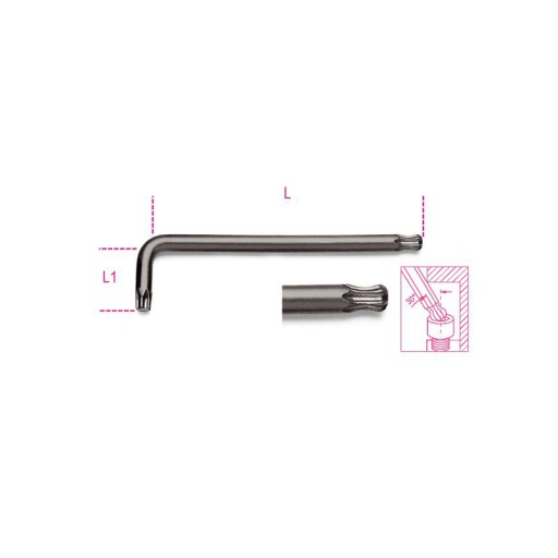 Clé mâle torx tête sphérique t9 beta série 97btx