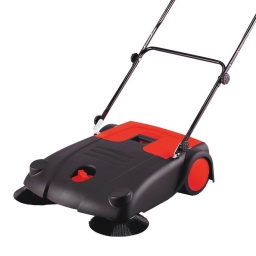 Balayeuse mécanique 
Garantie 2 ans 
Avec 2 brosses frontales inclinées à rotation concentrique, pour décoller et avaler la saleté.
Compacte, légère, maniable pourun excellent balayage.
Efficace également pour balayer rapidement.
Avantage: maniabilité et très peu d'entretien
 Surface: 2800 m2/h
largeur de balayage: 70cm
Réservoir détritus: 20L
Poids: 10kg 