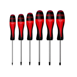 Jeu 6 tournevis ultimate
- manche tri-matiere
- design de manche ergonomique et résistant aux chocs
- lame 6 pans resistante a la torsion
- lame durcie et chromée en acier spécial s2
- résistant aux produits chimiques
- empreinte facilement identifiable grace a un code couleur
- transmission et torsion optimale du couple de serrage
torx : t10-t15-t20-t25-t30-t40