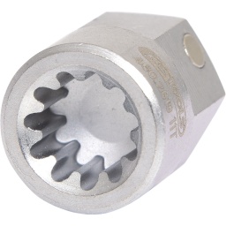 Pour remettre en place un piston de frein en bon état dans l'étrier, sans l'endommager 
Douille aimantée 
Entraînement 12 mm avec une clé à cliquet 
Utilisation facile 
Finition satinée 
Chrome Vanadium 

