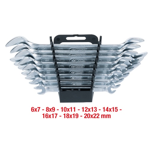 Jeu de cl&eacute;s &agrave; fourche 8 pcs 6x7-20x22mm