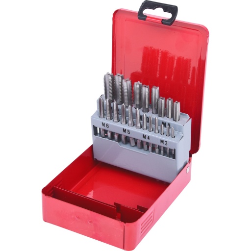 Coffret de tarauds HSS CO 21 pcs en box m&eacute;tal M3-M12