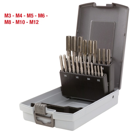 Coffret de tarauds HSS M 21 pcs en box PVC M3-M12