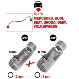 12 pans
Carr&eacute; d'entra&icirc;nement int&eacute;rieur selon DIN 3120 / ISO 1174 avec encoche pour verrouillage par bille
Longueur et forme sp&eacute;cifique
Pour le montage et le d&eacute;montage des conduites d'injection difficilements accessibles
Permet un travail rapide et simple
l&rsquo;ouverture permet une rotation de 180&deg;
T&ecirc;te brunie
Chrome-Molybd&egrave;ne
Diam&egrave;tre r&eacute;duit
