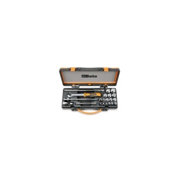 Coffret douille 3/8 beta 
composition: 
1 cliquet 3/8(72dts)
16 douilles 12 pans
4 accessoires
douilles: 6-7-8-9-10-11-12-13-14-15-16-17-18-19-21-22mm rallonges: 125-250 mm 1 cardan
1 carrée coulissant
- qualité premium beta depuis 1939