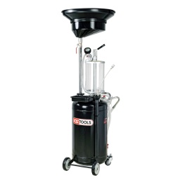 Pour récupérer et transvaser les huiles usagées 
Vidange de la cuve par mise sous pression pneumatique 
Permet une vidange propre et autonome après aspiration 
Niveau de remplissage par tube 
Idéal pour les véhicules qui ne sont pas équipés de sonde de contrôle de niveau 
Manomètre de pression et soupape de sécurité 
Livré avec tuyau flexible transparent pour le vidage 
Grande mobilité: 2 roues fixes et 2 roues directionnelles 

