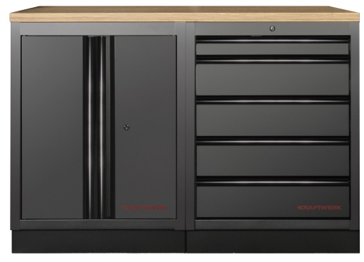 MOBILIO BLK Mobilier d'atelier 2 &eacute;l&eacute;ments, H&ecirc;tre