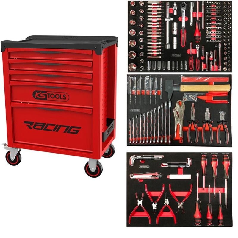 KS TOOLS Servante Racing 5 tiroirs + 184 outils - 855.5184