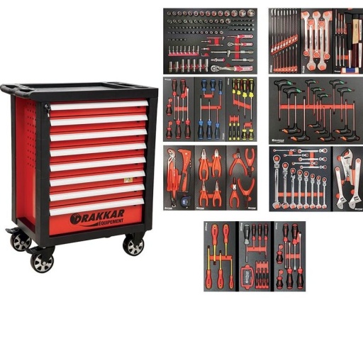Servante d'atelier Drakkar avec composition outils 7 tiroirs ultra complète