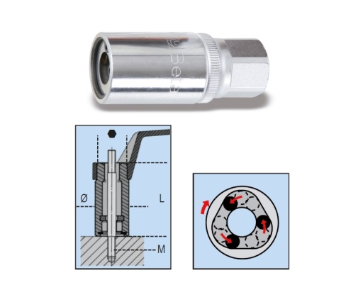 Extracteur à rouleaux pour goujons carré femelle 1/2 10mm