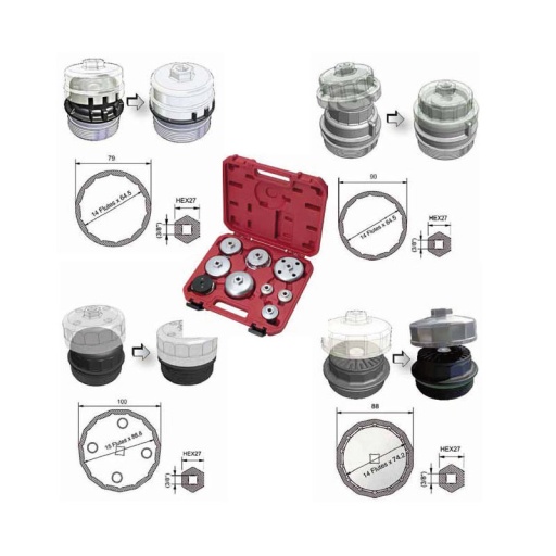Coffret cloches à filtre à huile BMW