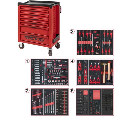 Servante d'atelier ks tools racing 380 pièces