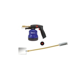 Lot d'un chalumeau propane avec piezo et d'un miroir à souder magnétique
Température de la flamme env. 1700°C
Température de travail env. 650°C
Etamage jusqu'à max. Ø 22 mm
Livré sans cartouche de gaz
A utiliser uniquement avec des brûleurs de haute qualité
Corps en métal
Miroir à souder magnétique avec bras flexible L.500 mm