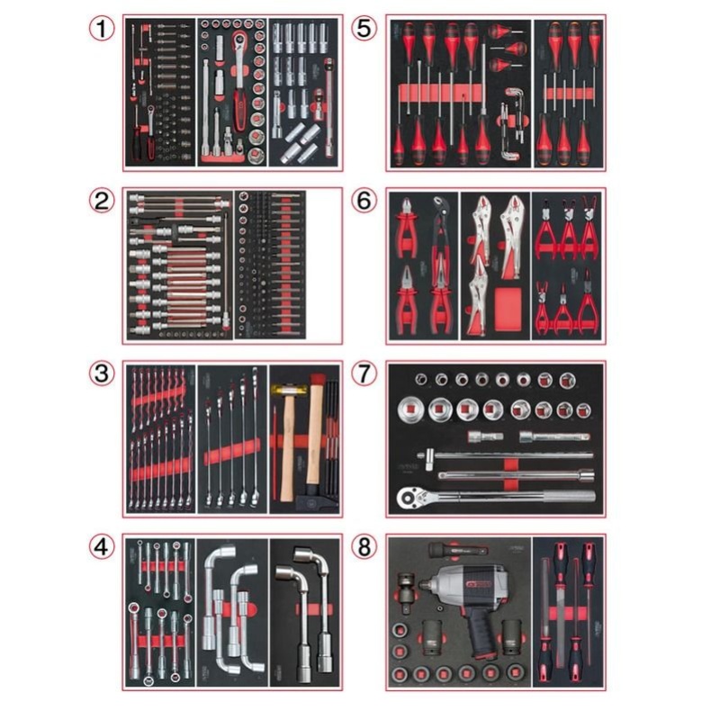 Module servante vide pour 17 clés mixtes 6-22mm Adaptable