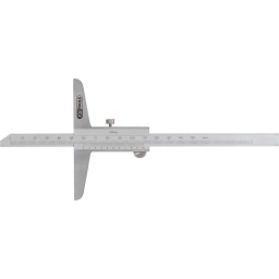 Selon DIN 862 Avec vis de réglage Vernier gradué des deux côté par laser Graduation en noir Rail de mesure en mm Acier trempé travaillé finement Acier inoxydable Etui robuste en matière plastique 
