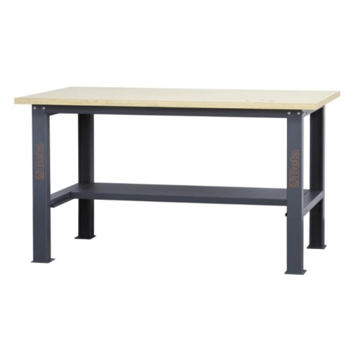 Etabli simple 1,6m avec plan de travail en bois C58BC-W1,6