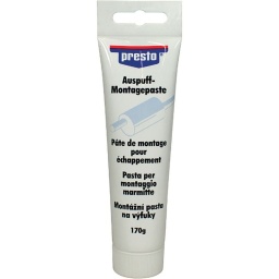 Pâte pour étanchéité des pièces d'échappement
La pâte de montage pour échappement presto est une pâte de type
mastic pour l'étanchéité des jonctions entre pièces d'échappement.
telles que les manchons. les bornes. les colliers etc.
Pour une étanchéité durable de pièces d'échappement.
Application simple et rapide.
démontage facile