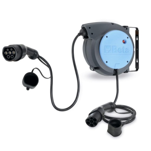 Enrouleur de câble automatique 3Gx2,5 mm² et prise TYPE 2 pour recharger les véhicules électriques