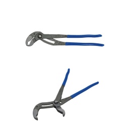 Pince multiprise extra large de 410 mm de long, dotée d'un mécanisme de réglage rapide à bouton-poussoir avec 25 positions de réglage de 0 à 95 mm. 
La pince est conçue pour maintenir les tuyaux et les fixations et serrer au couple, avec des mâchoires dentées formées pour tenir les surfaces cylindriques ou plates. 
Elle est idéale pour un large éventail de travaux d'entretien et de plomberie, et ses branches texturées par sablage assurent un excellent confort de prise en main.

Grande pince réglable, idéale pour tenir les arbres de pompe, les arbres d'engrenage et les tuyaux jusqu'à 95 mm de diamètre.
Plage : 0 - 95 mm, longueur : 410 mm.
Mâchoires dentées réglables, avec fonction de verrouillage par bouton-poussoir pour un réglage rapide et 25 positions.
En chrome-vanadium avec poignées enrobées de vinyle pour un confort de prise en main.
D'autres dimensions sont disponibles, veuillez consulter les références Laser 8478 (180 mm), 8479 (250 mm) et 8480 (300 mm).