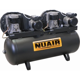 Compresseur à piston 2x3 CV 270 litres 230 Vca B3800B/270 Tandem
IR-C-3
Le compresseur à piston B3800B/270 3+3 Tandem est équipé de 2 têtes en aluminium B3800B, bicylindres, très fiables et performantes. 
Réservoir de 270 litres. Tension : 230 Vca
Type de cylindres	mono-étagé
Modèle tête	B3800B
TS max (°C)	100
TS min (°C)	-10
Vitesse de rotation (tours/min)	1100
Volume du réservoir (L)	270
Volume engendré (m³/h)	47
Puissance (kW)	4
Puissance (CV)	6.00