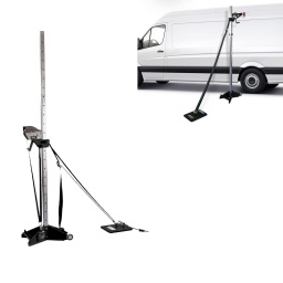 Ce kit comprend la tour de traction Power-TEC, référence 92657, ainsi qu'une rallonge de mât de 700 mm conçue pour augmenter la hauteur pour les véhicules utilitaires, référence 92659. La tour de traction est rapide et facile à installer, avec un treuil mécanique réglable en hauteur, et est idéale pour la réparation de panneaux en acier et en aluminium. 
Conçue pour atteindre une force de traction allant jusqu'à 550 kg, elle est contrebalancée par une plaque d'ancrage/ventouse, dotée d'un tampon en caoutchouc vulcanisé et maintenue au sol grâce au réseau d'air de l'atelier, ce qui permet de l'utiliser n'importe où sur le sol de l'atelier sans avoir à percer de points d'ancrage ou de fixations. 
Elle est fournie avec un crochet à griffes pour une utilisation avec du fil ondulé à souder, des embouts Miracle System, des tampons de colle (inclus), des plaques de traction à souder et diverses autres applications.

Tour de traction portable (référence 92657), adaptée à la réparation de panneaux en acier et en aluminium, fournie avec une rallonge de mât de 700 mm (référence 92659), qui porte la hauteur de la tour à 2 350 mm pour permettre la réparation des toits de camions et camionnettes.
Force de traction jusqu'à 550 kg. Contrebalancée par une plaque d'ancrage à aspiration pneumatique, aucune fixation n'est donc nécessaire.
Dimensions : 350 x 350 x 1 650 mm (sans rallonge). Poids : 20 kg.
Treuil mécanique réglable à 15 positions en hauteur. Également fournie avec tête de préhension à crochets, boulons à œil et crochets.
Kit de traction verticale disponible séparément, voir la référence 92660.