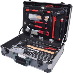 Composition idéale pour les installateurs sanitaires Pour une utilisation manuelle ou avec visseuse Idéal pour une utilisation en atelier et en industrie 6 pans Système FlankTraction Finition satinée Chrome Vanadium dans son coffre en aluminium de qualité