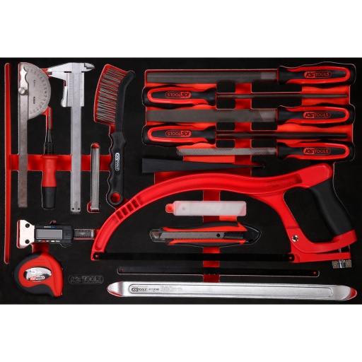 Module d’outils de mesure et de limes dans module en mousse 28 pcs