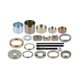Outils pour silent-blocs d'essieu arrière - BMW
- pour le montage et le démontage des silent-blocs sur l'essieu arrière
- idéal pour les roulements grippes
- utilisation avec vérin hydraulique
- coffret de rangement
Vérin hydraulique conseille : 16 t (440.0005). 22 t (440.0010)
utilisation : BMW e60- 65 (série 5. série 6. série 7). e90 (série 1. série 3) 440.0255 21 pièces
compose de : 
tube de pression touring
disque de pression touring
disque de montage e32/e34
douille de pression
disque de pression
bague de maintien e32/e34
bague de maintien
disque de montage
vis de force m18/m22. 250 mm vis de force m18/m22. 180 mm bague de montage
bras de support
disque avec taraudage
disque avec taraudage
disque de pression
bague de maintien
bague de montage
disque avec taraudage
adaptateur. m22-m14
vis de force. m14. 250 mm disque de maintien e32/e34
