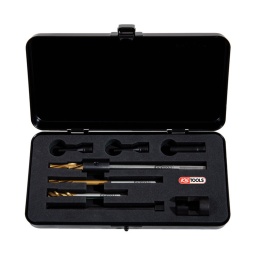 Coffret d'extraction pour bougies de préchauffage type m10x1.0

- composition :
1 foret de centrage
2 tarauds pas à gauche type mm et m10x100
4 adaptateurs pour marteau inertie