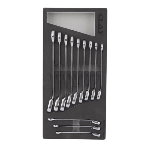 Insert cles mixtes a cliquet reversible angle 15° 8-19mm (12 pcs)