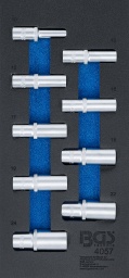 Exécution Pro Torque®, profondeavec cannelureÉtendue de la livraison9 x clé à douille, carré 12,5 mm (1/2") : 10 - 13 - 15 - 16 - 17 - 18 - 19 - 22 - 24 mm
