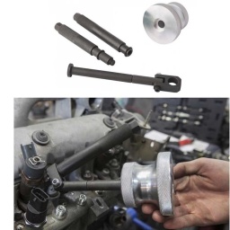 Kit masse inertie et leviers extraction injecteurs
permet le decollage et l'extraction des injecteurs sans
démontage de la partie connectique électrique. l'injecteur
pourra etre reutilise s'il est en bon etat de fonctionnement.
masse à inertie sur cardan pour une meilleure ef  cacite
sur les injecteurs dif  ciles d'acces. leviers d'extraction
pour un decollage par rotation.
composition :
- sa5080 : masse inertie 1340gr
- sa5083 : cardan d'extraction inertie dia15mm - om5083 : levier extraction injecteurs m12x1.5 femelle
- om5084 : levier extraction injecteurs m12x1.00 male
aucun desassemblage de l'injecteur qui pourra etre reutilise