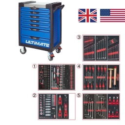 Servante d'atelier 7 tiroirs Ultimate
- Composition 311 outils; outillage idéal pour aviation, moto et auto anglaise et américaine
Tiroir 1 : Douille 1/4 - douille 1/2 - douille torx femelle et embouts 10mm torx, allen, xzn
Tiroir 2: douille cote en pouce, et cle allen en pouce, pinces
Tiroir 3: clés mixtes métrique et cote en pouce
Tiroir 4: tournevis plat cruciforme, martellerie
Trioir 5: cle allen en T , cle torx en T, pince circlips
Servante d'atelier kstools. série ultimate. est le modèle de desserte d'atelier. le plus haut de gamme  de la marque. ks tools. 
les tiroirs de la servante d'atelier ultimate, possedent un système de glissière à roulements à billes (résistance 45kg). Equipé du système "one by one"., ouverture d'un seul tiroir a la fois, vous pouvez deplacer votre servante d'atelier sans forcement l'a fermer a clé !
Les tiroirs de cette servante ont une grande capacité. 40cm de profondeur par 57cm de largeur, tout les tiroirs de cette servante d'atelier sont fournis avec un tapis mousse, a installer au fond. 
Le plan de travail des servantes d'atelier Ultimate est recouvert d'un plateau inox et de boitier "range visserie" sur les cotés,
Au niveau du chassis, les pans de cette servante d'atelier sont perfores, se qui vous permet l'instalation de nombreuses options. tel que. un dérouleur de papier, des crochets de fixations...
Cette gamme  de servante d'atelier repond parfaitement au rangement pour le mécanicien, carrossier, mais aussi pour les métiers de l'industrie (rangement d'outils de tours / fraiseuse...) ainsi que des domaines tel que le medical. l'aéronotique...
- construction a pans coupés renforçant la structure du bati
- système "one by one" antibasculement 
- panneau lateral déporté et pré-percé pour fixation de crochet et accessoires
- 2 roues fixes grand diamètre pour une meilleure stabilite et un déplacement aise sur tous types de sols
- 2 roues pivotantes avec système de freinage total
- plan de travail avec rangements et recouvert inox
- tiroirs sur glissieres à billes extra-resistant (45 kg par tiroir)
- tiroirs à ouverture totale
- fermeture totale et simultanee des tiroirs par serrure 
- poignée tubulaire de manutention
- finition "Ultimate"
Composition :
Module 54 pièces douilles et accessoires 1/4’’ ref : 713.1020     
- Cliquet réversible 72 dents
- 1x Poignée emmanchée 1/4’’
- 2x Rallonges 1/4’’ : L. 50 mm et L. 100 mm
- 1x Rallonge flexible : L. 150 mm
- 1x Poignée coulissante T : L. 115 mm
- 1x Cardan universel 1/4"
- 13x Douilles 1/4’’ : 4 - 4,5 - 5 - 5,5 - 6 - 7 - 8 - 9 - 10 - 11 - 12 - 13 - 14 mm
- 8x Douille longue 1/4" : 6 - 7 - 8 - 9 - 10 - 11 - 12 - 13
- 1x Porte embout 1/4" 
- 3x Embouts de vissage Fente 4 - 5,5 - 8 mm 
- 3x Embouts de vissage PHILLIPS® PH 1 - PH 2 - PH3 
- 2x Embouts de vissage POZIDRIV® PZ 1 - PZ 2 
- 6x Embouts de vissage 6 pans : 3 - 4 - 5 - 6 - 7 - 8  mm
- 7x Embouts de vissage TORX® profil E T10 - T15 - T20 - T25 - T27 - T30 - T40
​- 4x Embouts de vissage 12 pans : M4 - M5 - M6 - M8
Module de douilles et accessoires ULTIMATE 1/2'' , 24 pièces ref : 713.1024  
- 1 x Cliquet réversible 72 dents
- 2 x Rallonges : 125 - 250 mm
- 1 x Cadran universel 1/2"
- 1 x Bague coulissante 3/8" x 1/2"
- 17 x Douilles : 10 - 11 - 12 - 13 - 14 - 15 - 16 - 17 - 18 - 19 - 20 - 21 - 22 - 24 - 27 - 30 - 32 mm
- 2 x Douilles longues : 16 - 21 mm
Module d'embouts de vissage et douilles TORX, 88 pièces ref : 713.5010
- 5 x Douilles TORX 1/4" : E4 - E5 - E6 - E7 - E8
- 4 x Douilles TORX 3/8" : E10 - E11 - E12 - E14
- 3 x Douilles TORX 1/2" : E16 - E18 - E20
- 1 x Douille porte-embouts 1/4" x 1/4"
- 2 x Douilles porte-embouts : 3/8" - 10 mm et 1/2" - 10 mm
- 1 x Rallonge : 30 mm
- 3 x Embouts de vissage Fente : 25 mm x (5,5 - 6,5 - 8,0 mm)
- 3 x Embouts de vissage PHILLIPS : 25 mm x (PH1 - PH2 - PH3)
- 6 x Embouts de vissage PROZIDRIV : 25 mm x (PZ1 - 2 x PZ2 - 3 x PZ3)
- 3 x Embouts de vissage 6 pans : 25 mm x (4 - 5 - 6 mm)
- 15 x Embouts de vissage TORX percé : 25 mm x (2 x T10 - 3 x T15 - 2 x T20 - 3 x T25 - 3 x T30 - 2 x T40)
- 2 x Embouts de vissage Fente : 30 mm x (8 - 10 mm)
- 2 x Embouts de vissage PHILLIPS : 30 mm x (PH2 - PH3)
- 7 x Embouts de vissage 6 pans : 30 mm x (4 - 5 - 6 - 7 - 8 - 10 - 12 mm)
- 9 x Embouts de vissage TORX percé : 30 mm x (T20 - T25 - T27 - T30 - T40 - T45 - T50 - T55 - T60)
- 5 x Embouts de vissage 12 pans : 30 mm (M5 - bM6 - M10 - M12)
- 5 x Embouts longs 6 pans : 75 mm x (5 - 6 - 7 - 8 - 10 mm)
- 8 x Embouts longs TORX percé : 75 mm x (T20 - T25 - T27 - T30 - T40 - T50 - T55 - T60)
- 4 x Embouts longs 12 pans : 75 mm x (M6 - M8 - M10 - M12)
Module de douilles en pouces 1/4'' - 1/2'', 62 pièces ref : 712.1010  
- 1 x Rallonge : 125 mm
- 2 x Rallonges à verrouillage : 75 - 250 mm
- 10 x Douilles : 10 - 11 - 12 - 13 - 15 - 17 - 19 - 22 - 24 - 27 mm
- 4 x Douilles 6 pans : 14 - 16 - 18 - 21 mm
Module de pinces, 4 pièces ref : 713.4014
- 1 x Pince coupante diagonale : L. 160 mm
- 1 x Pince universelle : L. 180 mm
- 1 x Pince à bec demi-rond : L. 200 mm
- 1 x Pince multiprises à verrouillage : L. 250 mm
Module de clés mixtes ULTIMATE, 17 pièces ref : 713.2017
- 17 x Clés mixtes : 6 - 7 - 8 - 9 - 10 - 11 - 12 - 13 - 14 - 15 - 16 - 17 - 18 - 19 - 20 - 21 - 22 mm
Module de clés mixtes ULTIMATE, 5 pièces  ref : 713.2015
- 5 x Clés mixtes : 24 - 27 - 29 - 30 - 32 mm
Module de clés mixtes ULTIMATE en pouces, 13 pièces ref : 713.2016
- 13 x Clés mixtes : 1/4" - 5/16" - 11/32" - 3/8" - 7/16" - 1/2" - 9/16" - 5/8" - 11/16" - 3/4" - 11/16" - 3/4" - 13/16" - 7/8" - 15/16" 
Module de tournevis ULTIMATE Fente - POZIDRIV, 6 pièces ref : 713.5016
- 4 x Tournevis ULTIMATE Fente : 4 - 5,5 - 6,5 - 8 mm
- 2 x Tournevis ULTIMATE PROZIDRIV : PZ1 - PZ2
Module de tournevis ULTIMATE TORX, 6 pièces ref : 713.5013
- 6 x Tournevis ULTIMATE TORX : T10 - T15 - T20 - T25 - T30 - T40
Module d'outils de frappe manche bois, 9 pièces ref : 713.1101 
- 1 x Burin de carossier extra-plat : 250 mm
- 6 x Chasse goupilles brunis : 3 - 4 - 5 - 6 - 10 mm
- 1 x Marteau rivoir : 600g
- 1 x Maillet à embouts plastique interchangeables : 340g 
Module de clés mâles 6 pans à poignée en T, 8 pièces ref : 713.5017
-  8 x Clés mâles 6 pans à poignée en T : 2 - 2,5 - 3 - 4 - 5 - 6 - 8 - 10 mm
Module de clés mâles TORX à poignée en T, 9 pièces ref : 713.5018
- 9 x Clés mâles TORX à poignée en T : T10 - T15 - T20 - T25 - T27 - T30 - T40 - T45 - T50
Module de 6 pinces à Circlips ref : 713.5006
- 2 x Pinces à joncs extérieur : 10 - 25 mm, 19 - 60 mm
- 1 x Pince extérieur coudée : 16 - 60 mm
- 2 x Pinces intérieur droites : 12 - 25 mm, 19 - 60 mm
- 1 x Pince intérieur coudée : 19 - 60 mm
 
- poids 57kg
- dimension hors tout : l678xl459xh859 (hauteur avec roues 1035mm 
- roue dia 125mm larg 50mm 