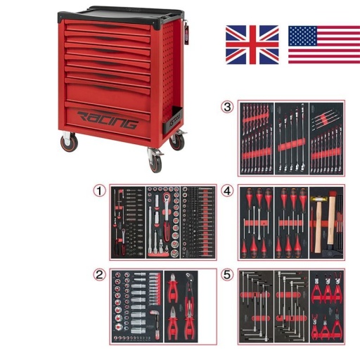 Servante d'atelier ks tools racing 311 pièces