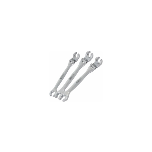Lot de 3 clés à tuyauter tête inclinable 230° 10-11-12mm 
