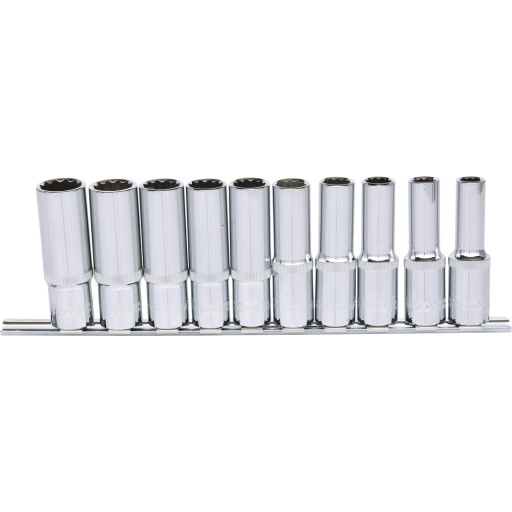 Jeu de douilles 1/2'' 12 pans CHROMEplus longues 10 pcs 10-19 mm