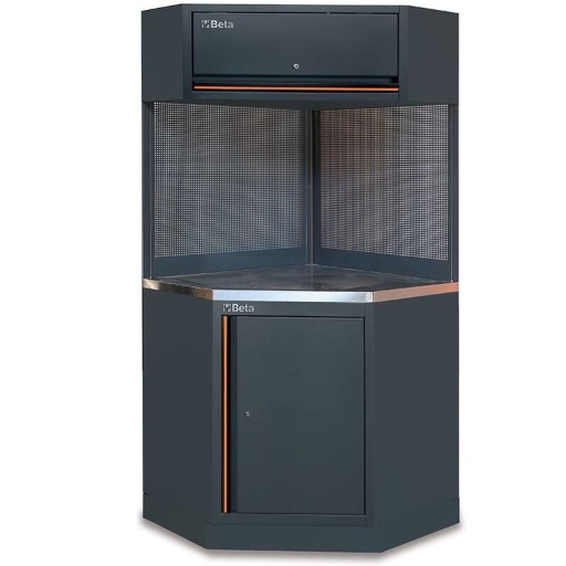 Mobilier d'atelier d'angle C45PRO C/X plateau inox