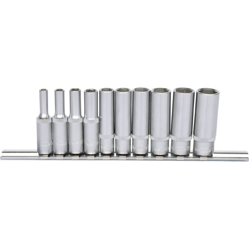 Jeu de douilles 1/4'' 6 pans longue 10 pcs 4-13 mm