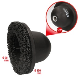 Disques à poncer spéciaux pour nettoyer les moyeux de roues et disques de freins
emploi idéal pour les moyeux de roue de voitures, des transporteurs et de grandes limousines jusqu’à un Ø 150 mm
Optimisé pour les nouveaux moyeux de roues avec diamètre intérieur agrandi (Ø 90 mm)
Disque abrasif avec support 1/2"
Pour l'utilisation avec des clés à chocs ou des clés à chocs sur batterie (régime max. 500 tr/min.)
fermeture velcro pour le changement rapide du disque de nettoyage
Sans étincelle
Faible usure - permet de faire jusqu'à 50 véhicules par disque
Evitez une falsification du couple de serrage en gardant un moyeu de roue propre
Dégageant un minimum de poussière