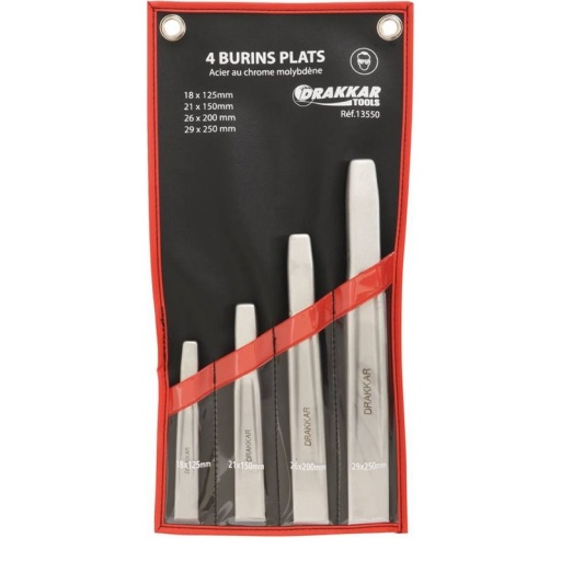 Jeu de 4 burins plats 