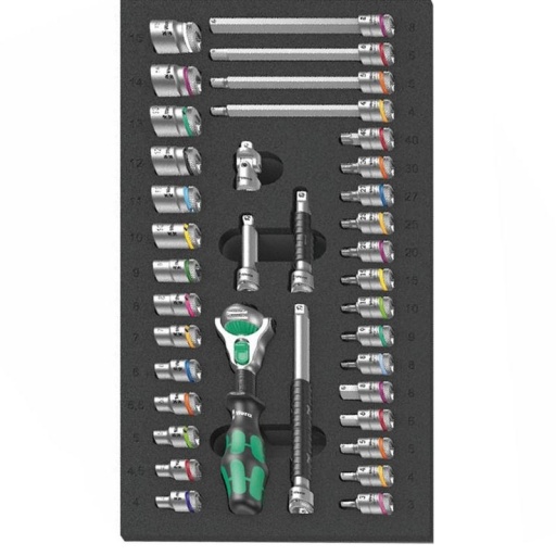 Module douille 1/4 Wera 37 pièces