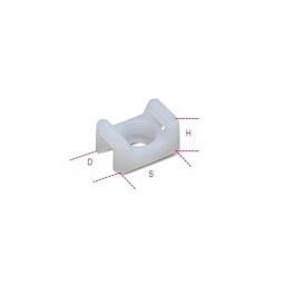 Embase de fixation 15,2x9,4x6,8mm
Matériel : Polyamide PA 6.6
Classe d’autoextinguibilité : UL 94-V2
Température de fonctionnement : -40 °C ÷ +85 °C
Température minimum d'installation : -10 °C
Résistance aux agents chimiques: Bonne résistance aux bases, aux huiles, aux graisses, aux solvants de chlorure. Résistance aux acides limitée. Non résistant aux phénols
Lot de 100