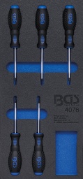 Manche bi-composants antidérapantsÉtendue de la livraisonTournevis, longueur 80 mm, profil T (pour Torx) T6Tournevis, longueur 80 mm, profil T (pour Torx) T7Tournevis, longueur 80 mm, profil T (pour Torx) T8Tournevis, longueur 80 mm, profil T (pour Torx) T9Tournevis, longueur 80 mm, profil T (pour Torx) T10
