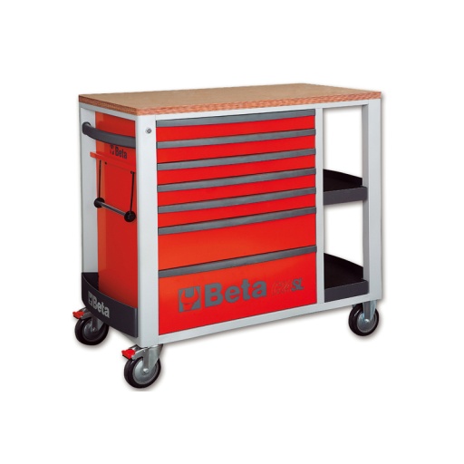 Etabli de travail mobile 7 tiroirs beta 800kg rouge