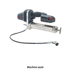 Pompe à graisse sans fil Ingersoll rand
La batterie Li-Ion 20V durable est compatible avec tous les outils sans fil IQV20.
Système de chargement à trois options : cartouche, vrac et manuel, pour une polyvalence maximale.
Tuyau standard de 76 cm pour une mobilité accrue.
L'arrêt électronique et le témoin LED de haute pression prolongent la durée de vie du moteur et empêchent l'écoulement accidentel de la graisse.
La poignée ergonomique à revêtement confortable réduit les vibrations et la fatigue, offrant un confort accru pendant les utilisations prolongée.
La batterie plate en ligne (breveté) améliore la portabilité et facilite les accès.
Bandoulière en option pour une plus grande liberté de mouvement et un support accru.
Machine seule en carton (sans batterie, sans chargeur)
Tension de la batterie	20 V
Pression de travail	431 bar
Débit	75 g/min
Capacité en graisse	400 g
Type de graisse	2 - 6 NGLI
Longueur tuyau	762 mm
Pression / puissance acoustique (EN60745)	66,0 / 77,0 dB(A)
Niveau de vibration (EN60745)	< 2.5 m/s²