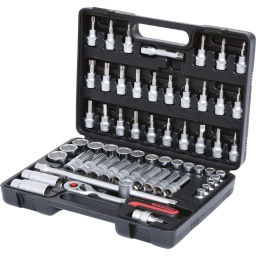 6 pans
Système FlankTraction
Finition satinée
Chrome Vanadium
Coffret robuste en matière plastique