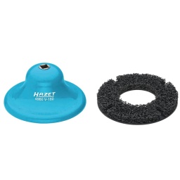 Disque de décapage moyeu 160mm - lot de 1 disque et 1 support
Pour clé à chocs 1/2".
Élimination rapide et facile de la rouille et de la saleté sur la zone de contact des moyeux de roue et des disques de frein avec logements de boulon de roue.
Pour les moyeux de roues de Ø160mm sur véhicules de tourisme.
Ø intérieur : 75mm.
Vitesse de rotation maximale : 500 tr/min.
Contenu : - 1 corps de base - 1 disque de ponçage de Ø160 mm.
Sans formation d'étincelles.
Utilisation rapide et fiable du plateau de ponçage grâce à la fixation auto-agrippante et à l'engrenage.
POIDS 
0,651KG