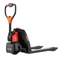 Pour la mantuention de charges jusqu'à 1,5 tonnes

Déplacement et levée électriques pour un travail facilité et une réduction des troubles musculo-squelettiques
Châssis robuste doté d'une très bonne maniabilité
Large bouton de commande ergonomique actionnable via la paume de la main
Réduit l'effort et les tensions sur sur les mains et convient aussi bien aux gauchers qu'aux droitiers
Frein électromégnétique permettant l'arrêt en pente légère
Roue avant directionnelle protégée par un carénage